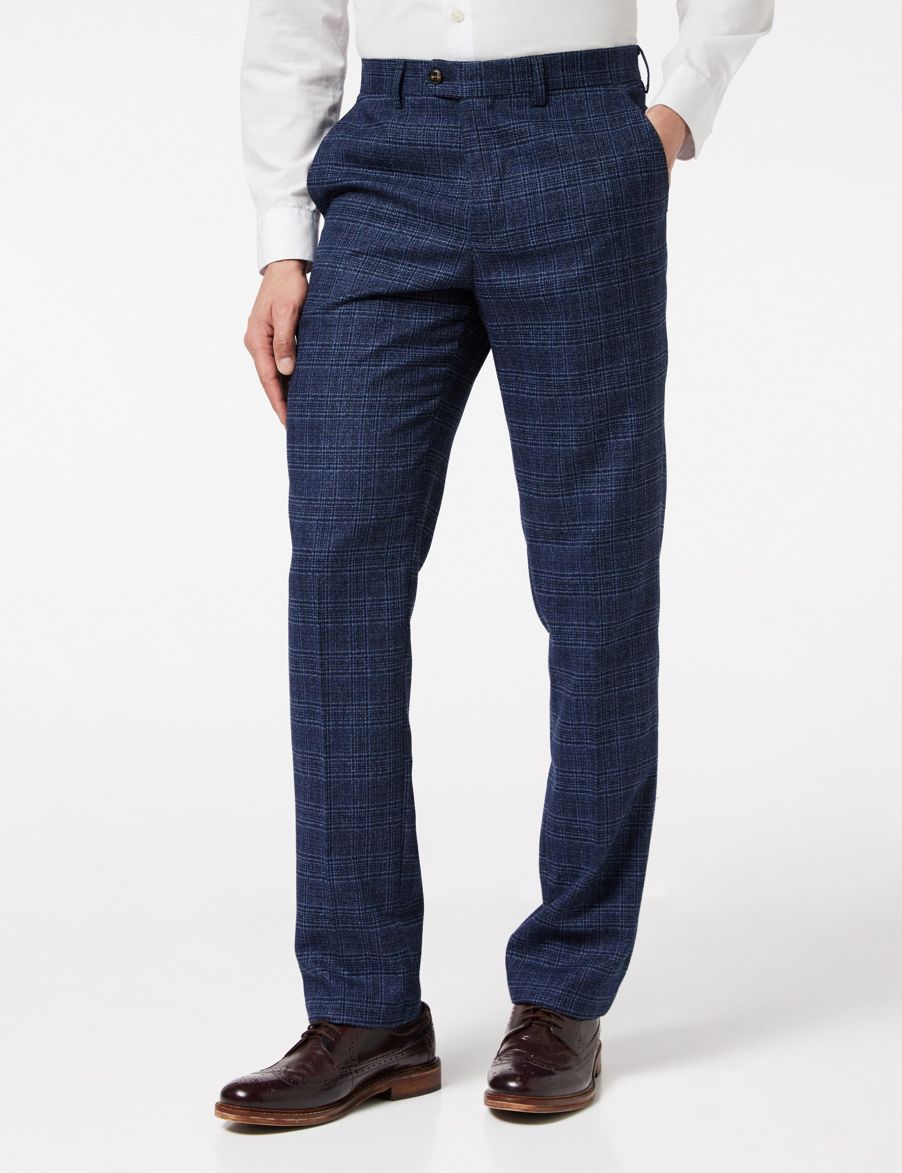 Abel: Marineblauer Tweed, maßgeschneiderte Anzughose – Stil trifft Präzision!