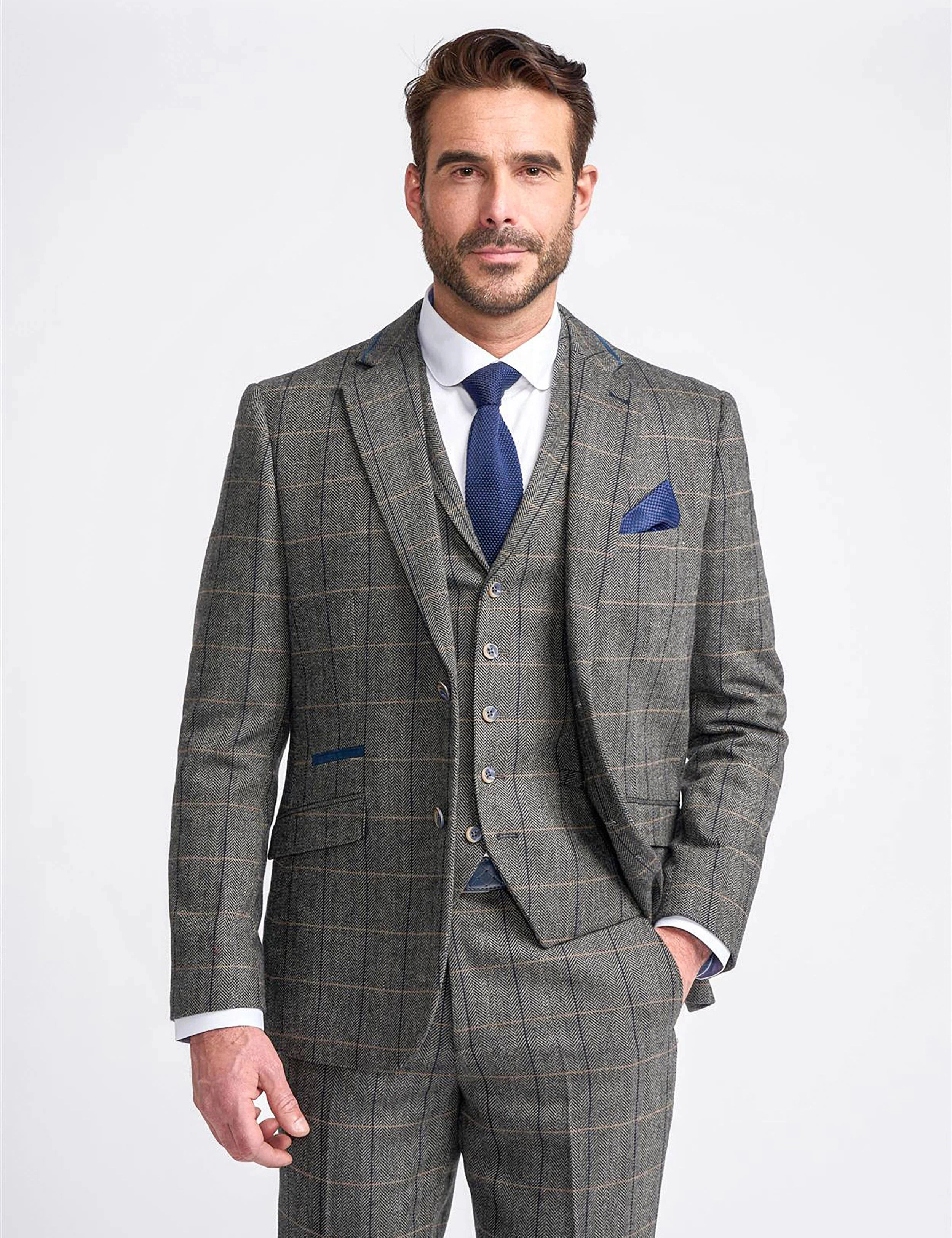 ALBERT GREY CHECK TWEED BLAZER - Eleganter Charmeur: Grauer Tweed-Blazer für den stilvollen Auftritt!