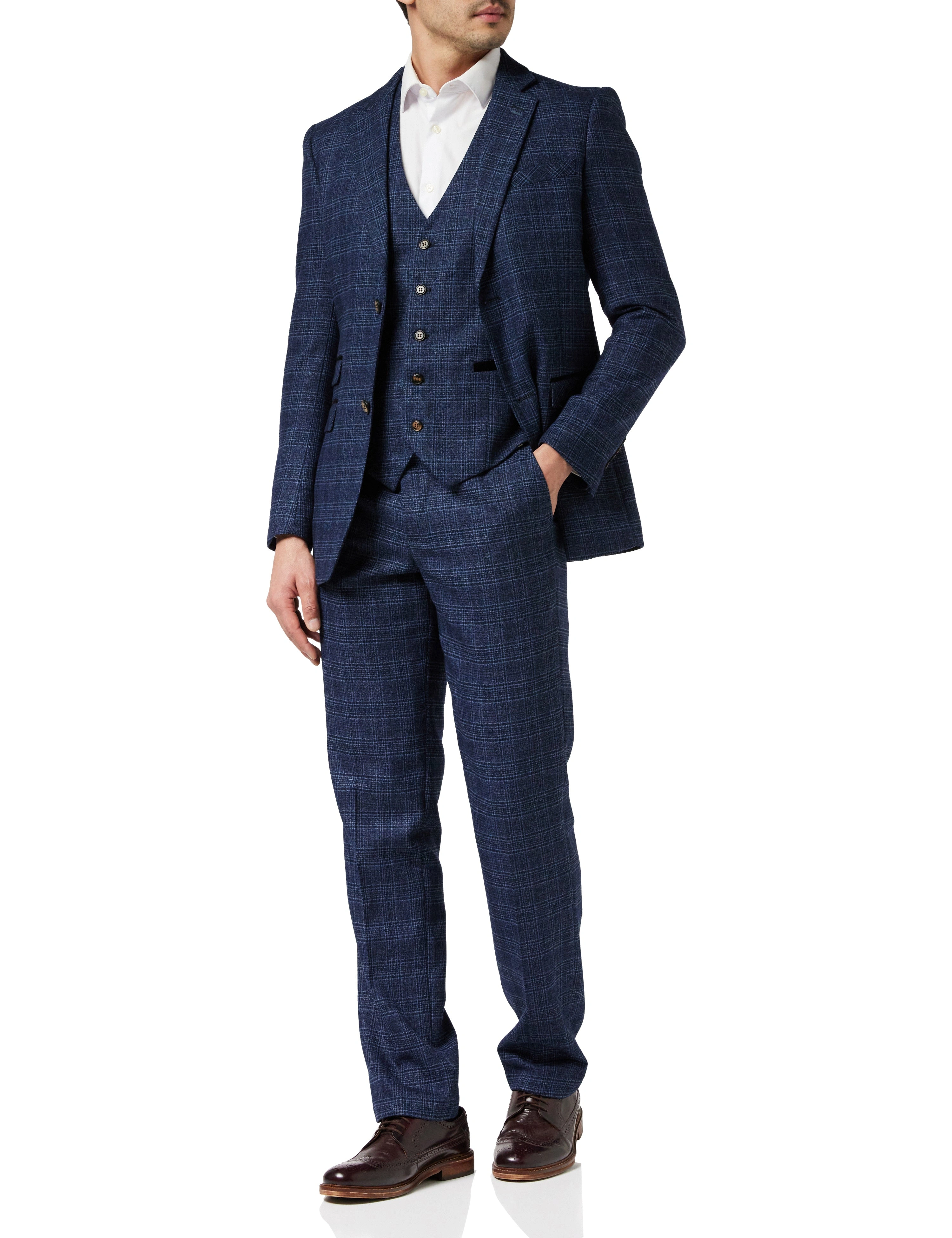 ABEL Navy Tweed Check Anzug: Eleganz für den Mann – Klassisch, Stilvoll, Perfekt für jeden Anlass.